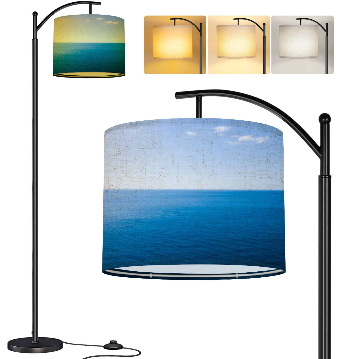 Beautiful Led Lamp Arc Floor Lamp beautiful sea yacht Tall Modern Standing Lamp LED ...
