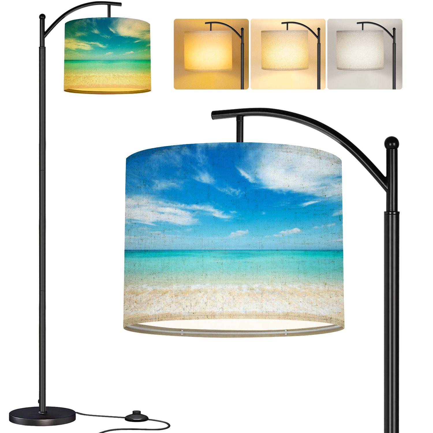 Arc Floor Lamp tropical beach Tall Modern Standing Lamp LED Adjustable ...