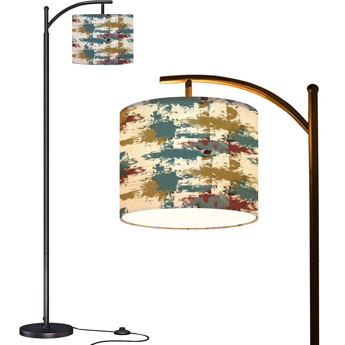 Arc Floor Lamps Abstract floral pattern Colorful Tender colors flowers ...