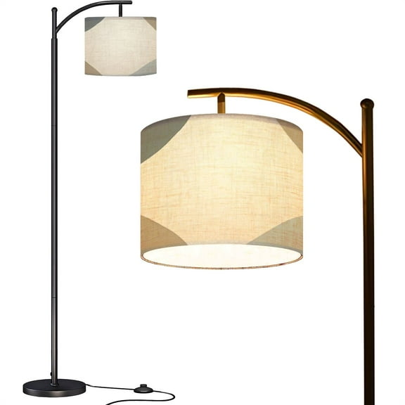 Arc Floor Lamps Abstract organic shapes natural colors Modern hand drawn blue beige Modern LED Adjustable Lampshade Standing Light for Living Room Reading Bedroom Office