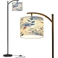 thumbnail image 1 of Arc Floor Lamps Abstract print floral branch white Watercolor seamless pattern Hand Modern LED Adjustable Lampshade Standing Light for Living Room Reading Bedroom Office, 1 of 5