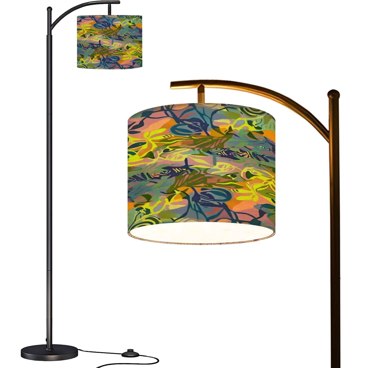 Arc Floor Lamps Autumn colors Forest landscape Seamless camouflage ...