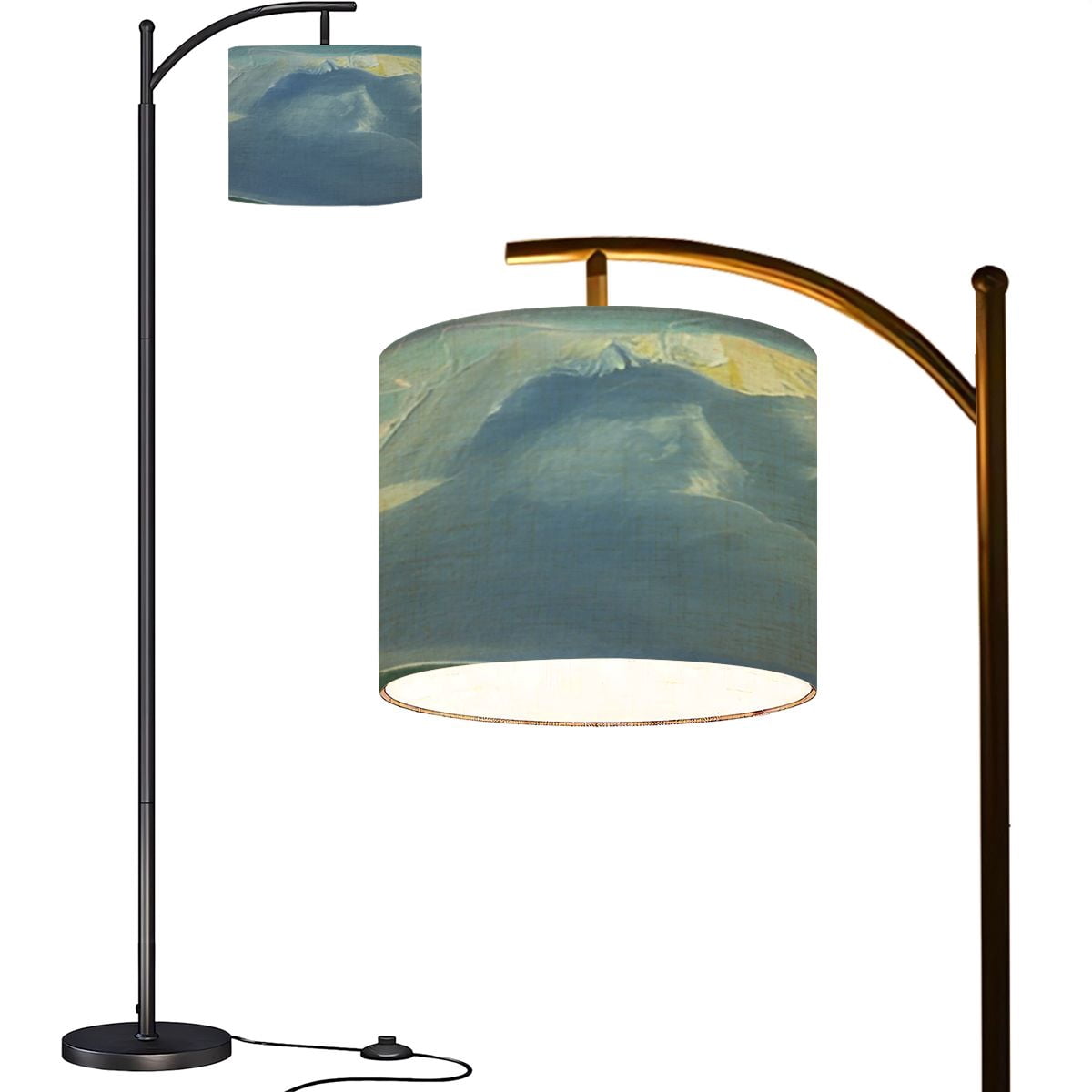 Illustration of Textured Apartment Floor Lamp Blue