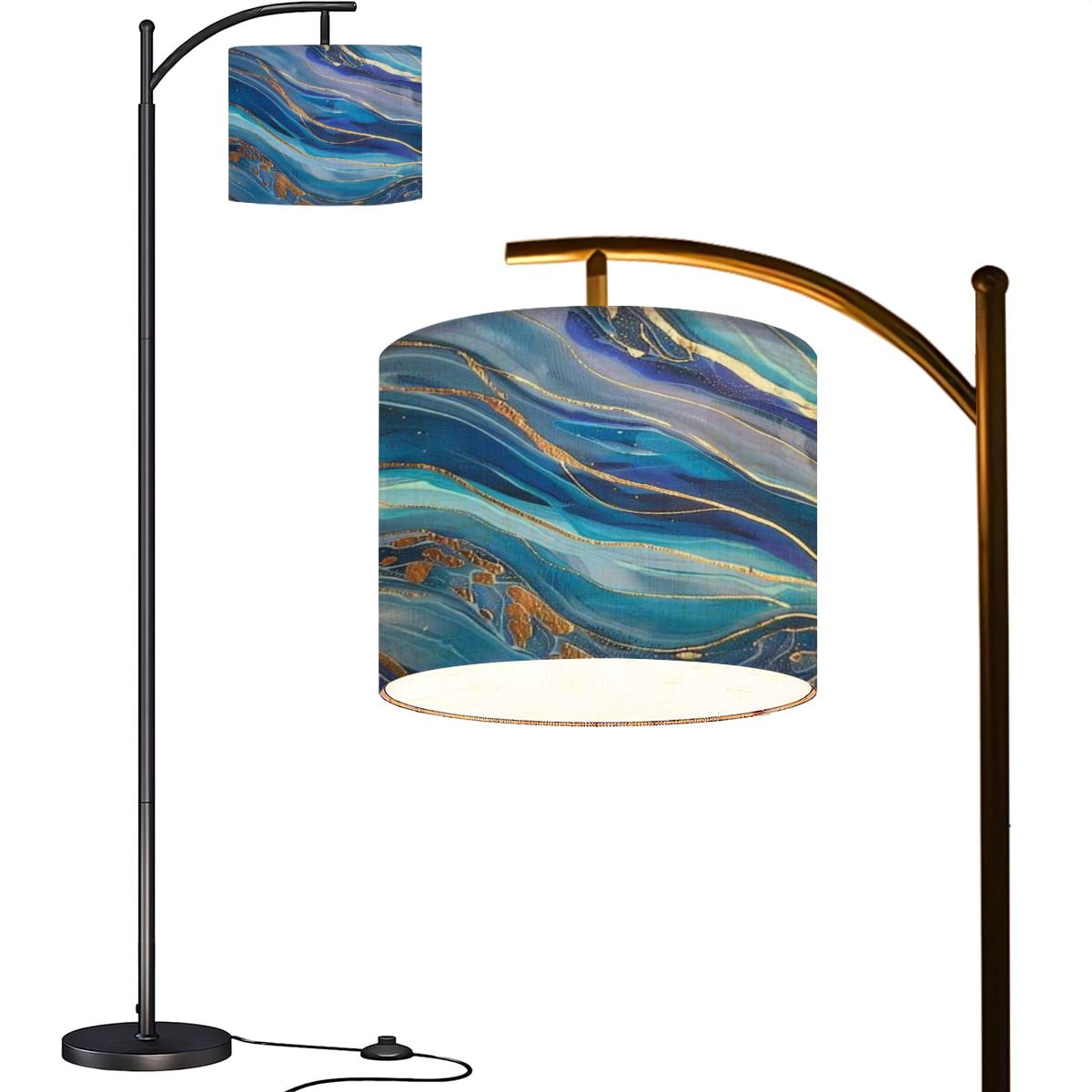 Illustration of Textured Apartment Floor Lamp Blue
