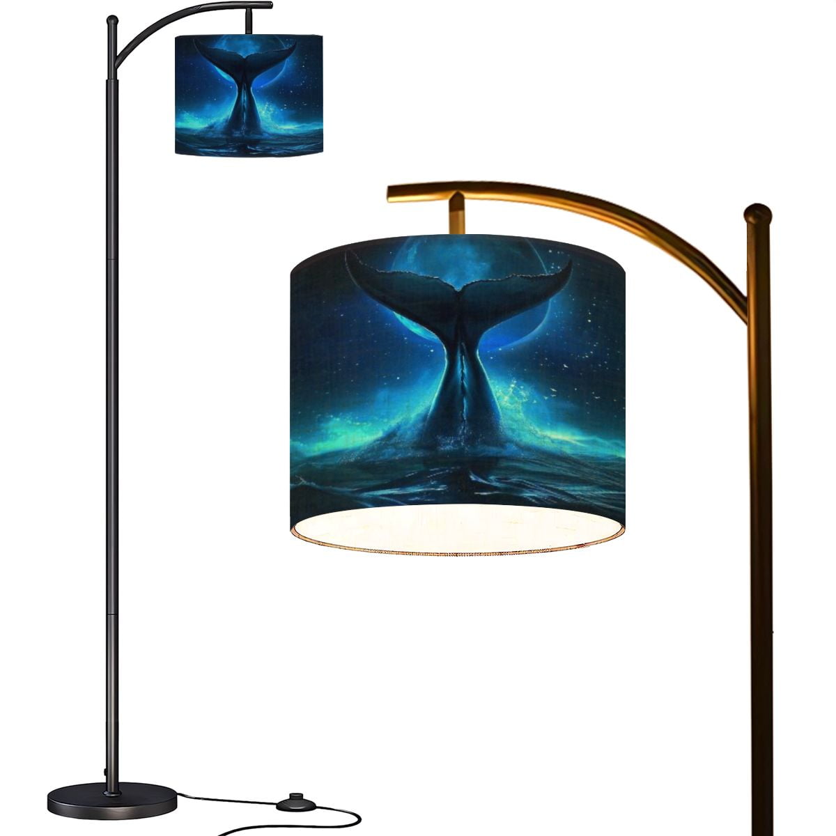 Arc Floor Lamps Fantasy night landscape big moon blue neon 3D Modern LED  Adjustable Lampshade Standing Light for Living Room Reading Bedroom -  Walmart.com, image size:1200x1200