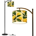 thumbnail image 1 of Arc Floor Lamps Fresh yellow fruits lemon leaves Citrus texture white Vintage Modern LED Adjustable Lampshade Standing Light for Living Room Reading Bedroom Office, 1 of 5