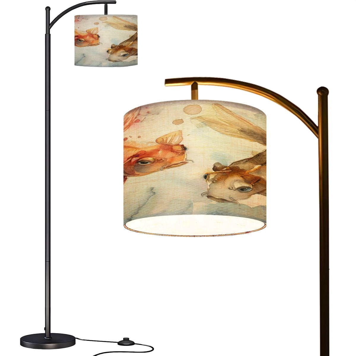 Curated visual reference: Picture Idea: Arc Floor Lamps Goldfish Watercolor East Style Use Printed Materials