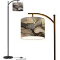 thumbnail image 1 of Arc Floor Lamps High resolution Luxury abstract fluid art alcohol ink technique Modern LED Adjustable Lampshade Standing Light for Living Room Reading Bedroom Office, 1 of 5