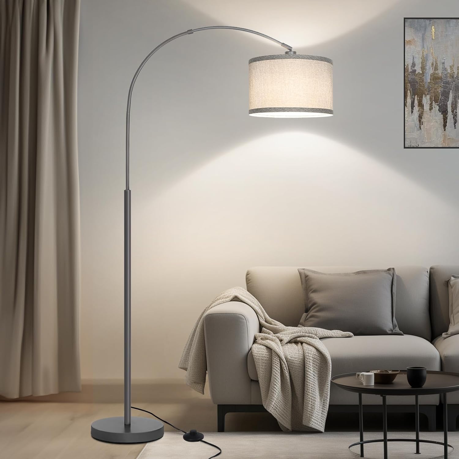 Arc Floor Lamps for Living Room, Modern Standing Lamp with Adjustable ...