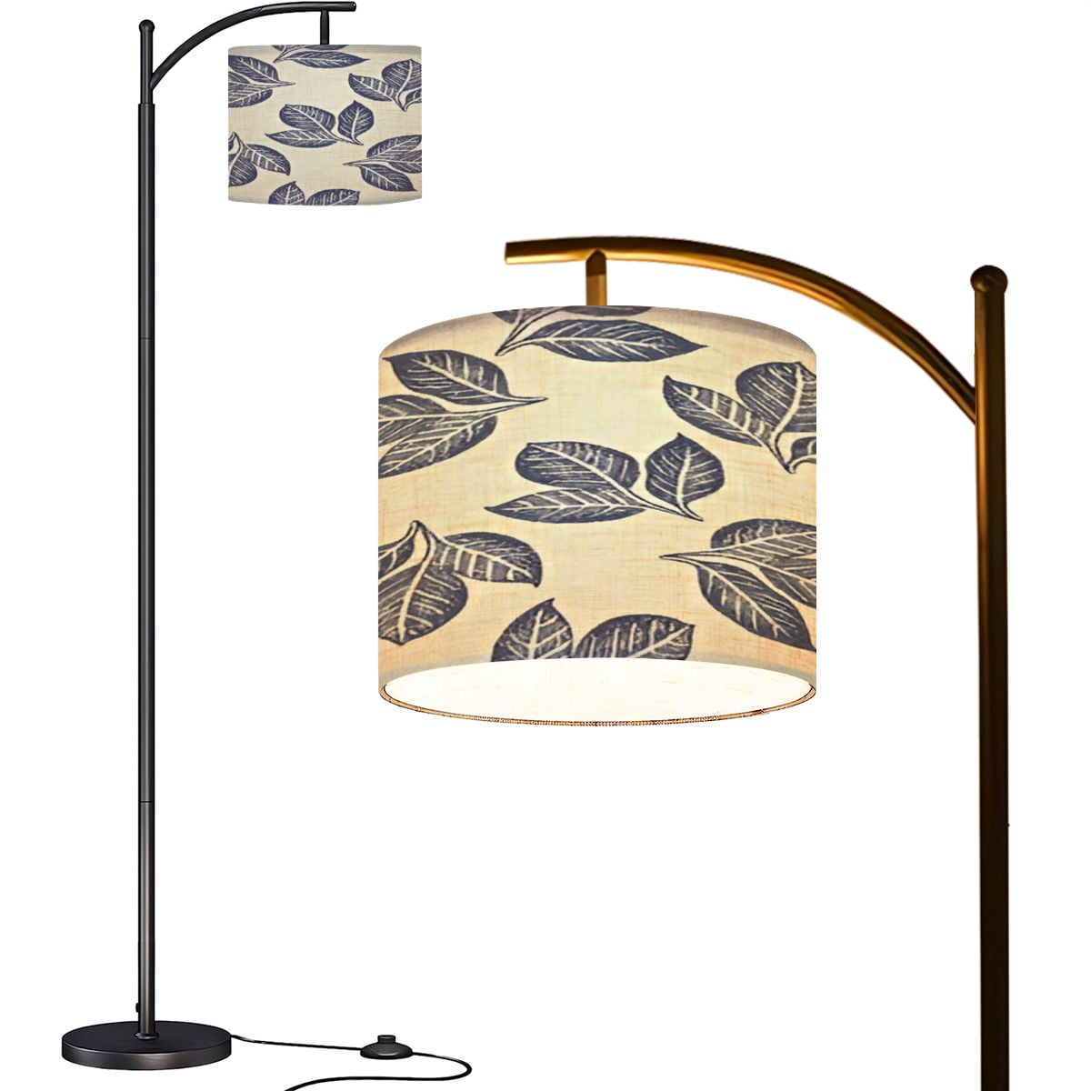 Arc Floor Lamps Masculine block print sprig stem pattern Seamless ...