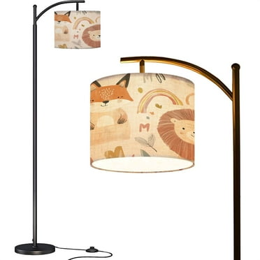 Arc Floor Lamps Minimalist Boho Lion for Children s Modern LED Adjustable Lampshade Standing Light for Living Room Reading Bedroom Office