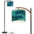 thumbnail image 1 of Arc Floor Lamps Ocean wave seamless pattern Deep blue abstract Modern LED Adjustable Lampshade Standing Light for Living Room Reading Bedroom Office, 1 of 5