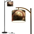 thumbnail image 1 of Arc Floor Lamps Photorealistic Close Up Baseball Red Seams Modern LED Adjustable Lampshade Standing Light for Living Room Reading Bedroom Office, 1 of 5