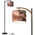thumbnail image 1 of Arc Floor Lamps Pink gold marble abstract alcohol ink Backdrop Modern LED Adjustable Lampshade Standing Light for Living Room Reading Bedroom Office, 1 of 5