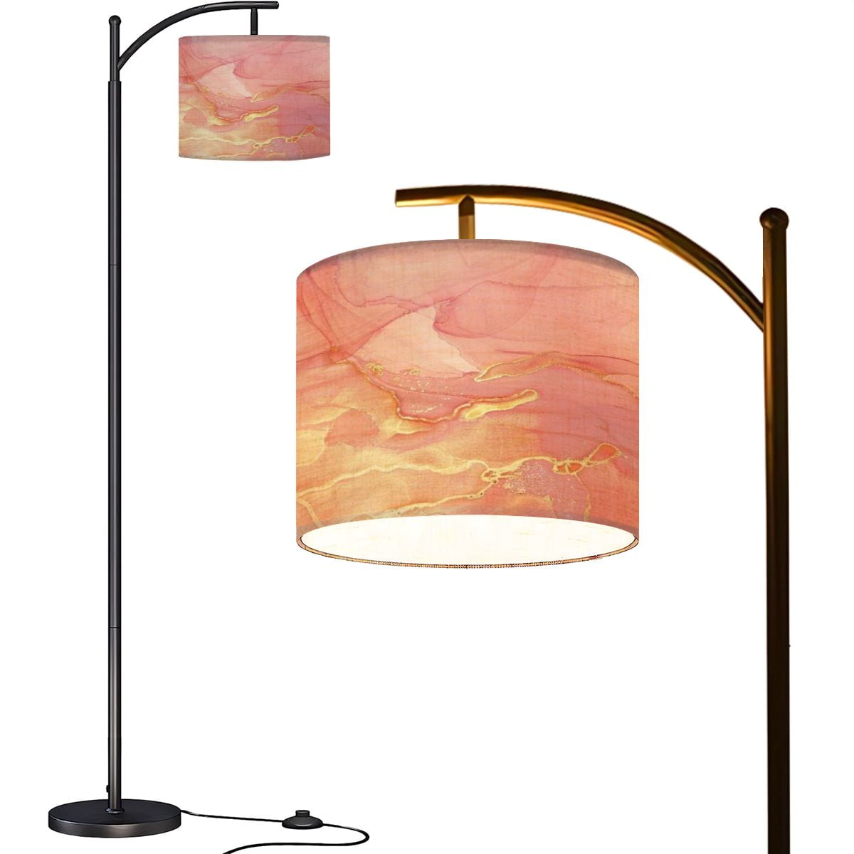 Arc Floor Lamps Pink yellow texture marble Alcohol ink oriental ...