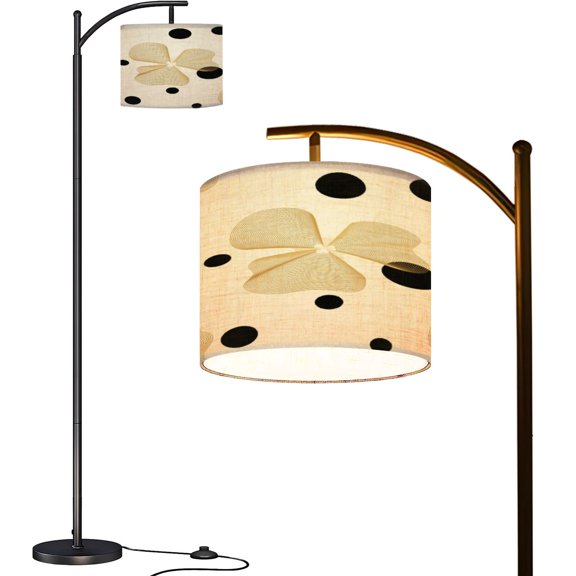 Arc Floor Lamps Seamless abstract dynamic floral linear waves EPS10 Illustration Modern LED Adjustable Lampshade Standing Light for Living Room Reading Bedroom Office