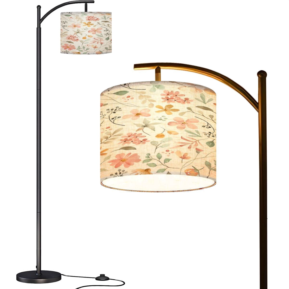 Arc Floor Lamps Seamless pattern floral pattern watercolor flowers ...