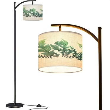 Arc Floor Lamps Seaweed watercolor Vintage botanical decoration Hand drawn sketch Modern LED Adjustable Lampshade Standing Light for Living Room Reading Bedroom Office