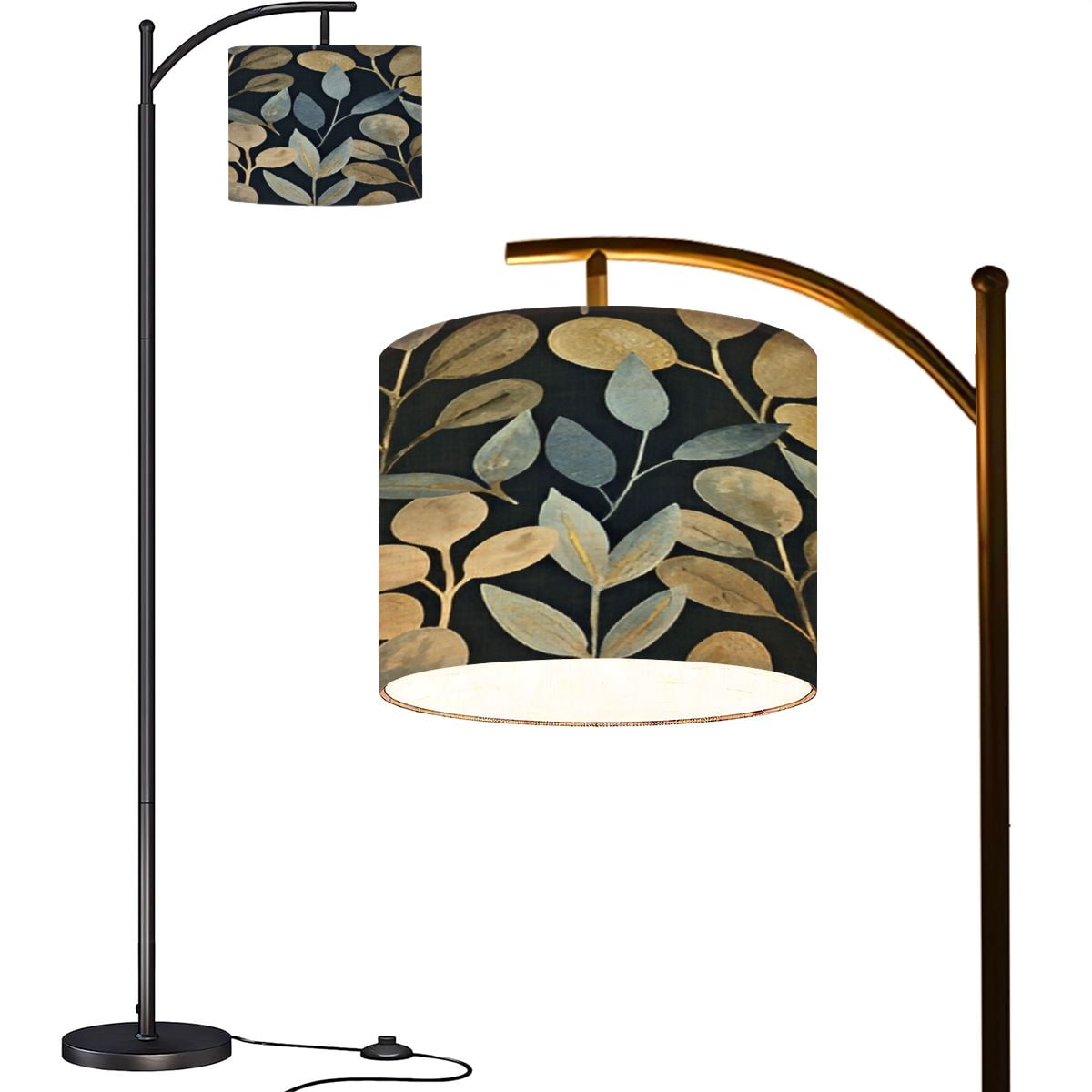 Arc Floor Lamps Watercolor seamless pattern golden shimmering abstract ...