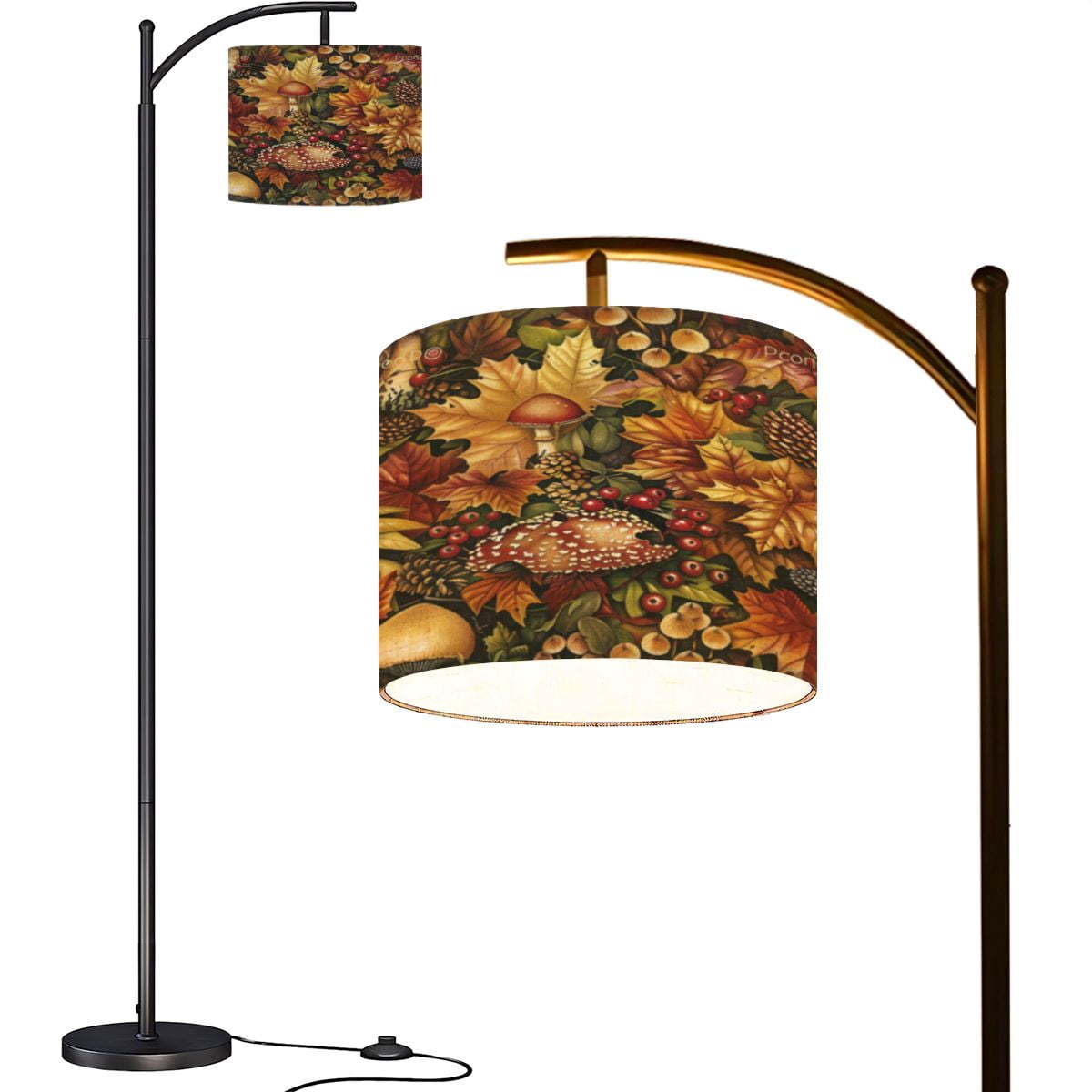 Arc Floor Lamps Whimsical Fall Forest Layers Leaves Berries Small ...