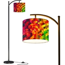 Arc Floor Lamps abstract colorful cube shape Modern LED Adjustable Lampshade Standing Light for Living Room Reading Bedroom Office