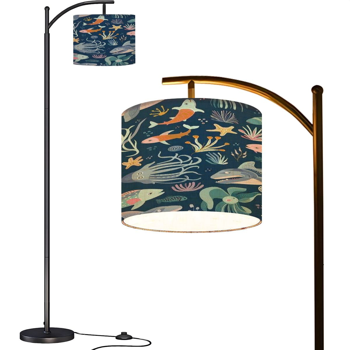 Arc Floor Lamps seamless fish sea animals Jellyfish octopus whale ...