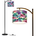 thumbnail image 1 of Arc Floor Lamps textile pattern Modern LED Adjustable Lampshade Standing Light for Living Room Reading Bedroom Office, 1 of 5