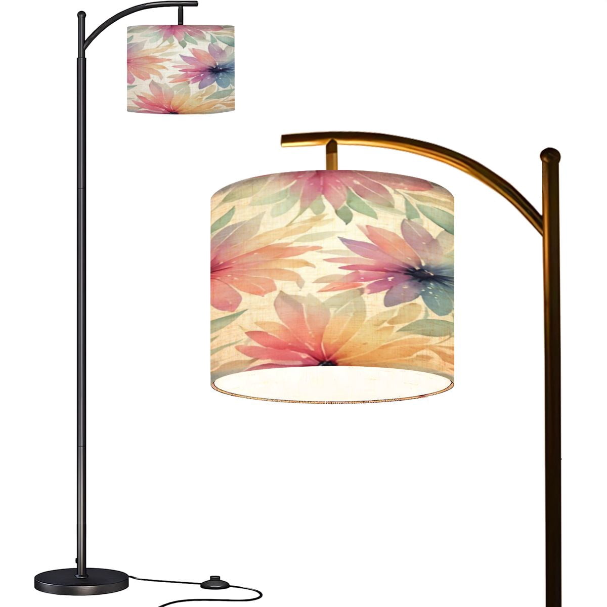 Arc Floor Lamps unique beautiful patterns for flowers Modern LED ...