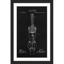 "Arc Lamp 1893 Black Paper" Framed Painting Art Print, 12" x 1.5"