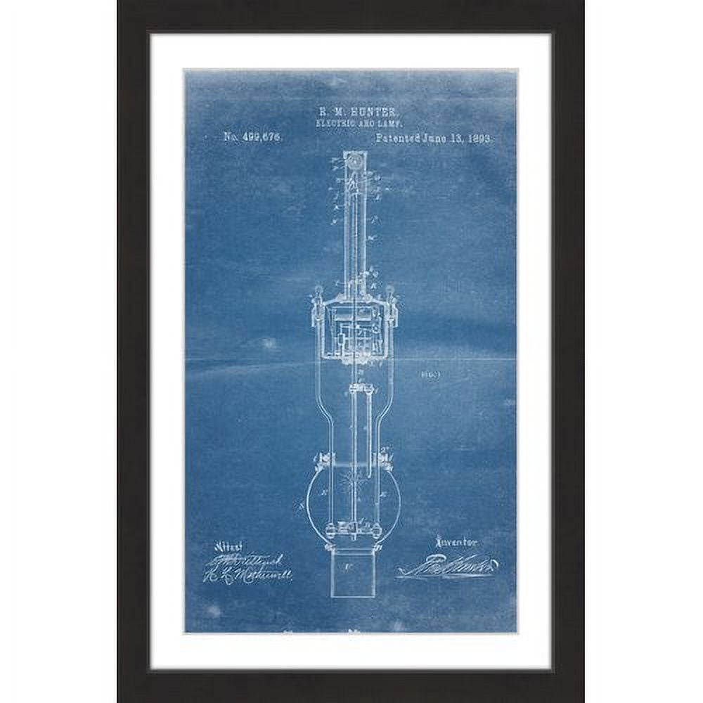 "Arc Lamp 1893 Blueprint" Framed Painting Art Print, 16" x 1.5"