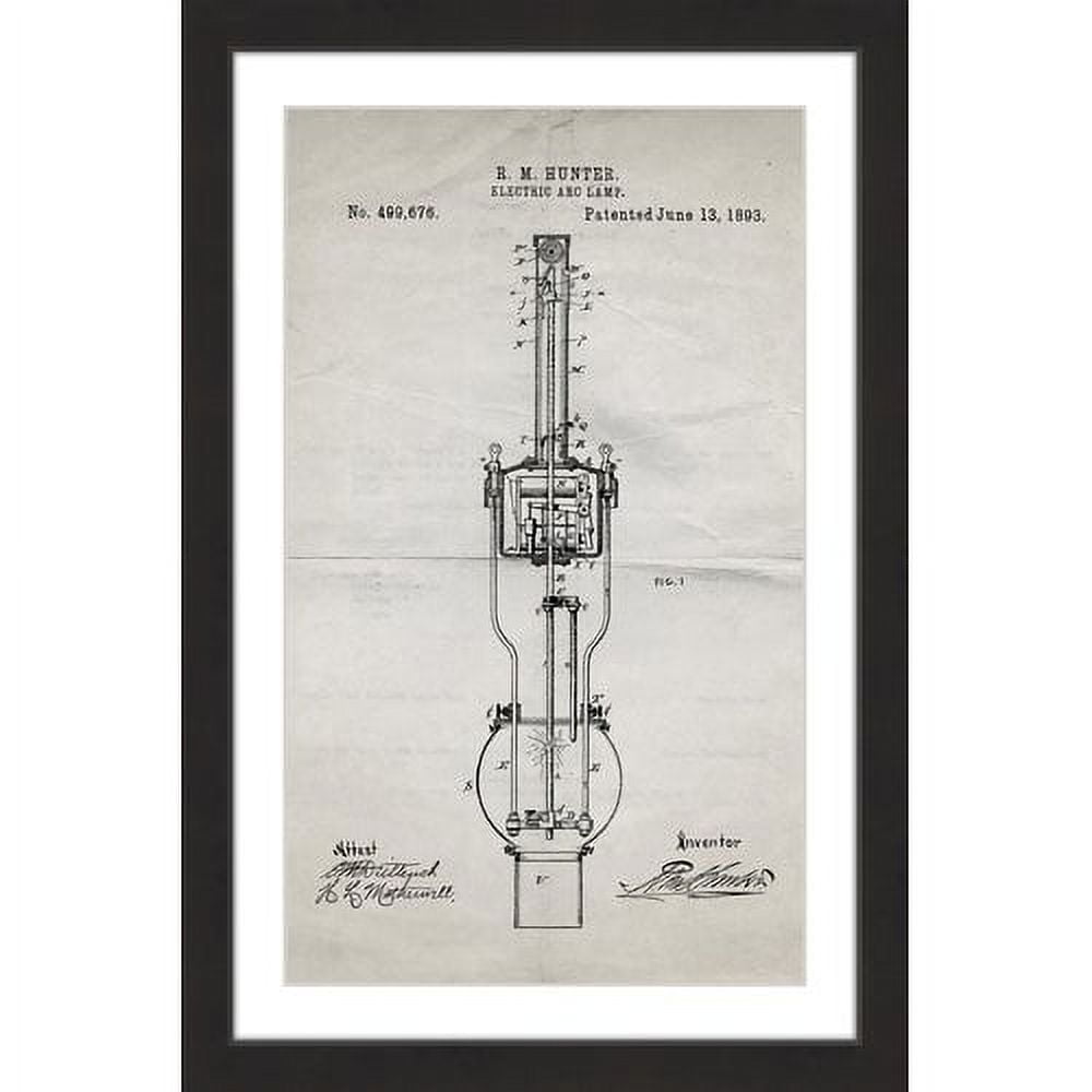 "Arc Lamp 1893 Old Paper" Framed Painting Print