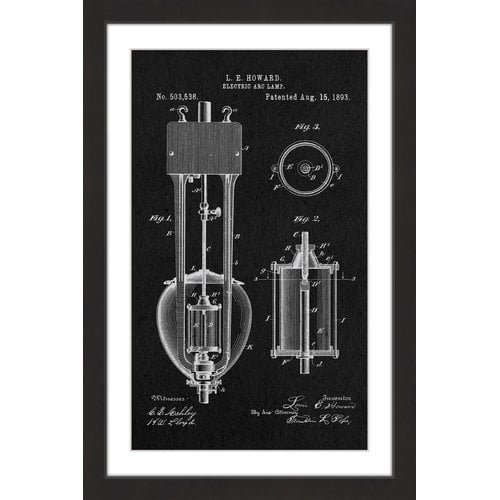 "Arc Lamp 2 1893 Black Paper" Framed Painting Print
