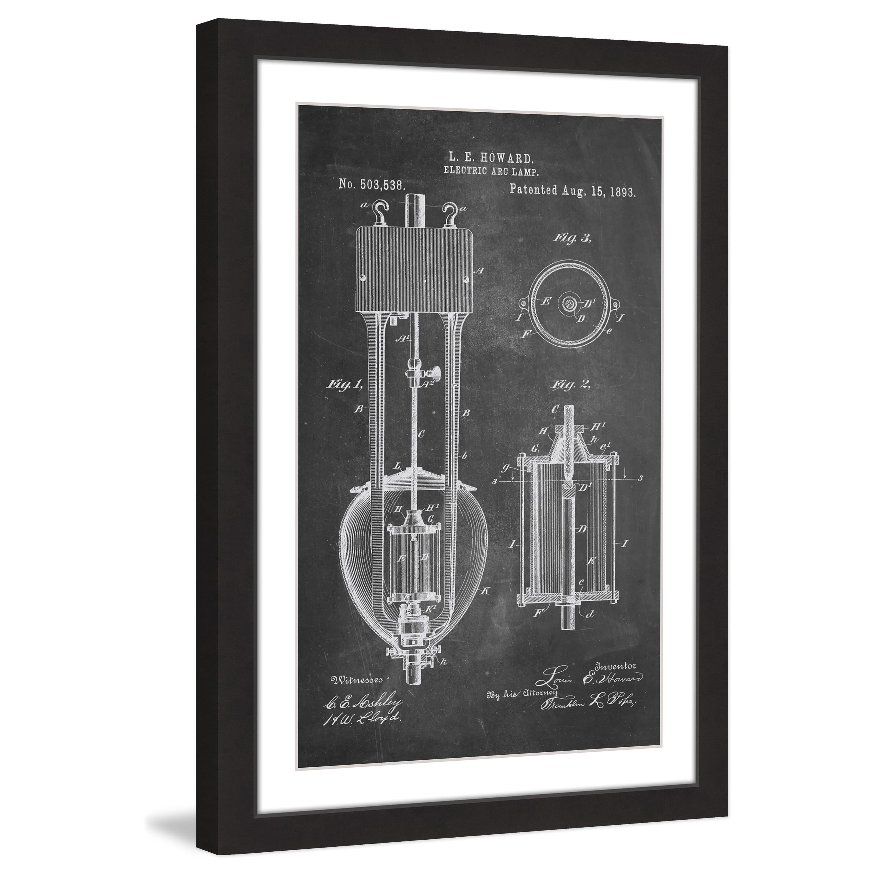 "Arc Lamp 2 1893 Chalk" Framed Painting Print