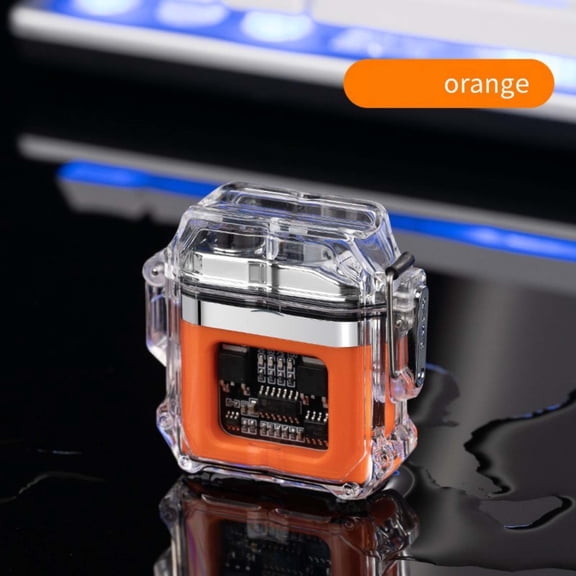 Arc Lighter Usb Rechargeable, Waterproof Transparent Case, Windproof Dual Arc Cigarette Lighter, Usb Charging Point Lighter For Outdoor Camping, Daily Use