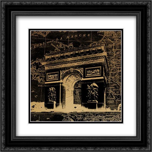 Arc Map 2x Matted 20x20 Black Ornate Framed Art Print by Grey, Jace