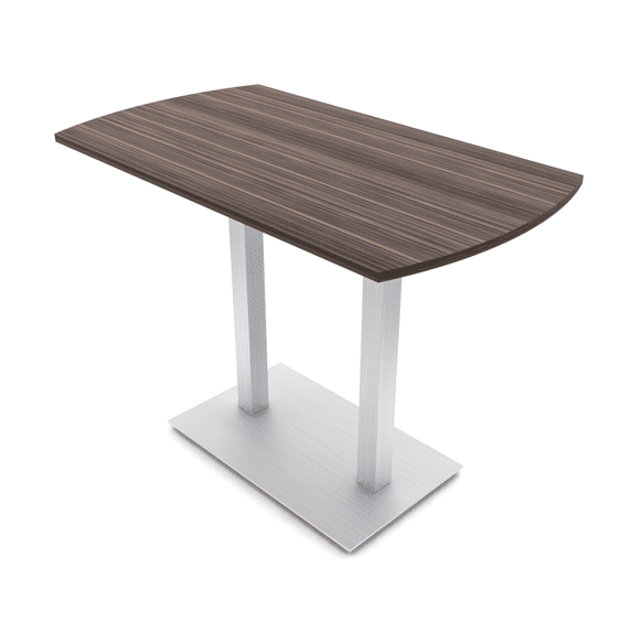 Arc Rectangle Bistro Height Meeting Table Double Metal Base 34x70 Bar Table