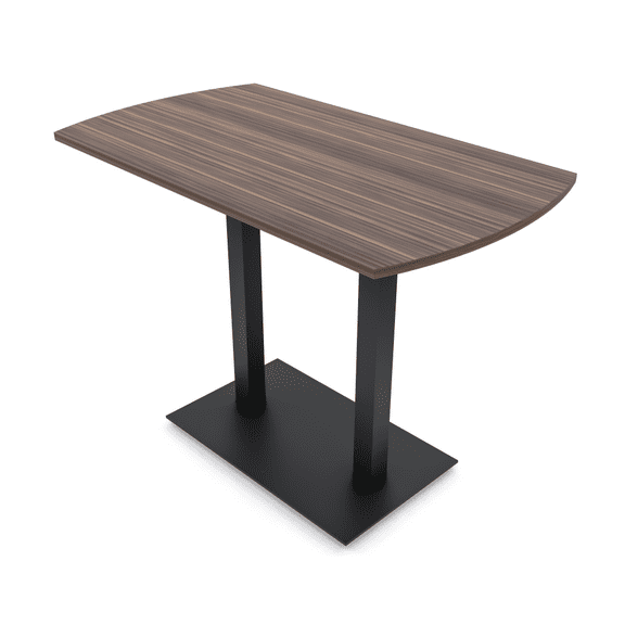 Arc Rectangle Bistro Height Meeting Table Double Metal Base 34x70 Bar Table