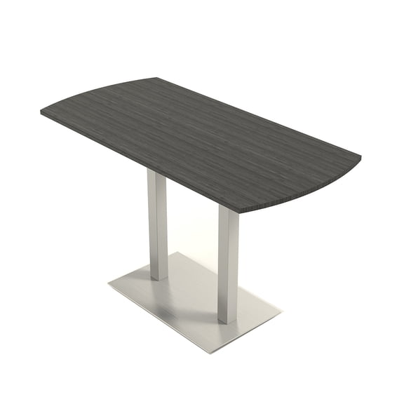 Arc Rectangle Bistro Height Meeting Table Double Metal Base 34x70 Bar Table