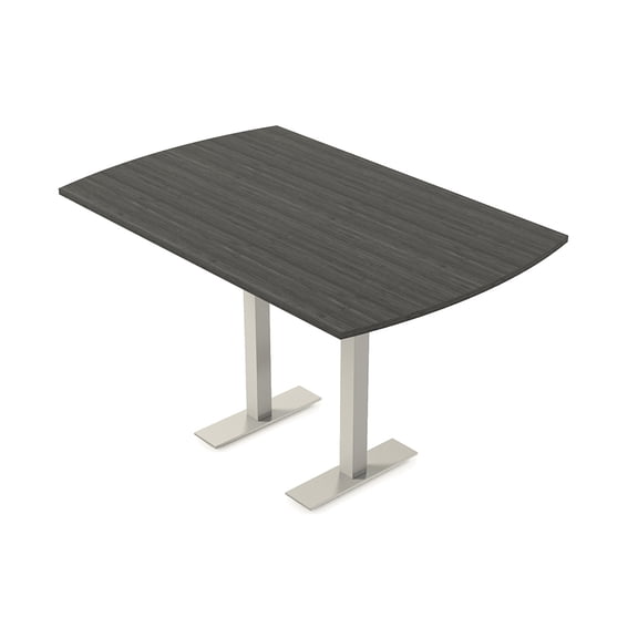 Arc Rectangle Bistro Height Meeting Table T-Shaped Metal Base 46x72 Bar Table