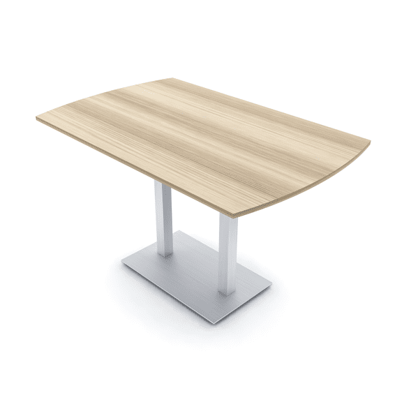 Arc Rectangle Bistro Height Meeting Table Double Metal Base 46x72 Bar Table