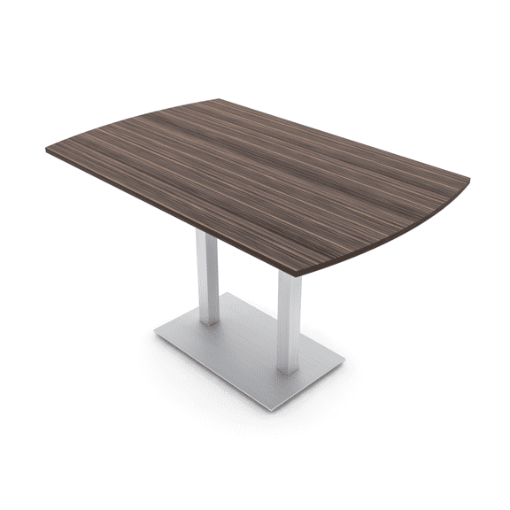 Arc Rectangle Bistro Height Meeting Table Double Metal Base 46x84 Bar Table