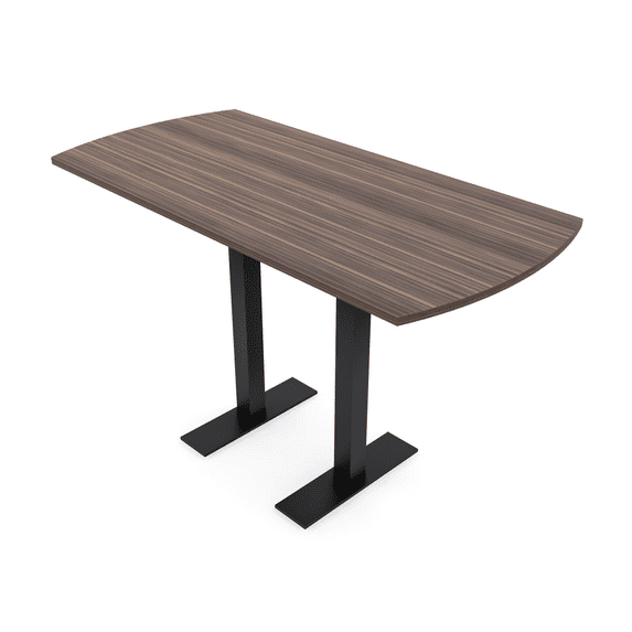 Arc Rectangle Bistro Height Meeting Table T-Shaped Metal Base 34x70 Bar Table