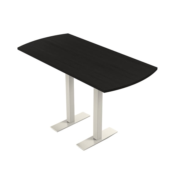 Arc Rectangle Bistro Height Meeting Table T-Shaped Metal Base 34x70 Bar Table