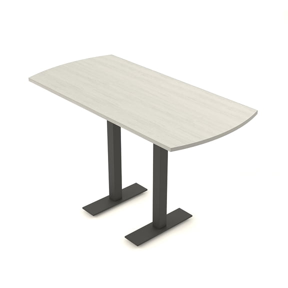Arc Rectangle Bistro Height Meeting Table T-Shaped Metal Base 34x70 Bar Table