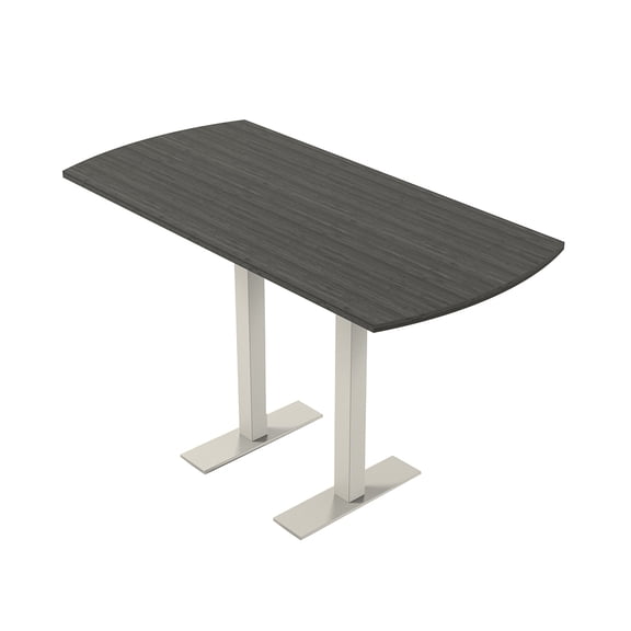 Arc Rectangle Bistro Height Meeting Table T-Shaped Metal Base 34x70 Bar Table