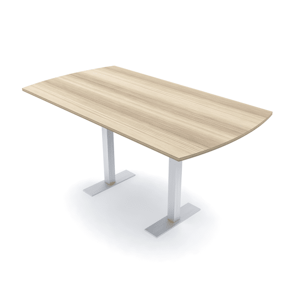 Arc Rectangle Bistro Height Meeting Table T-Shaped Metal Base 46x72 Bar Table