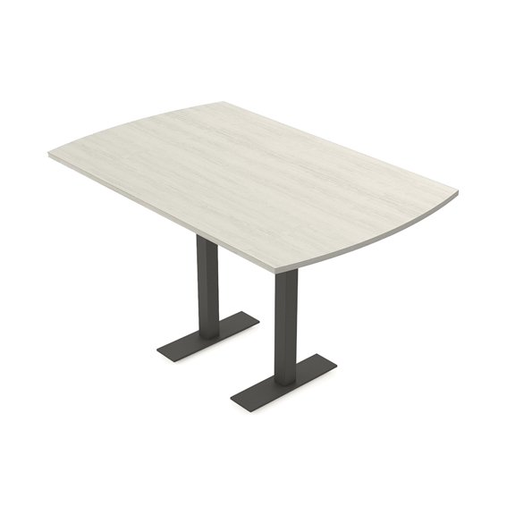Arc Rectangle Bistro Height Meeting Table T-Shaped Metal Base 46x72 Bar Table