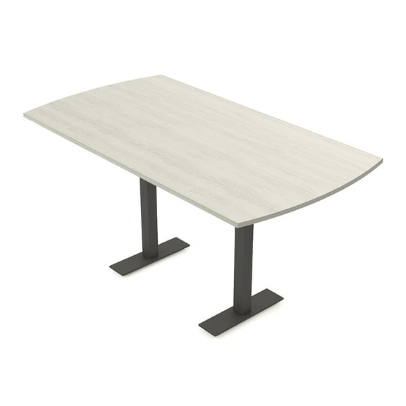 Arc Rectangle Bistro Height Meeting Table T-Shaped Metal Base 46x84 Bar Table