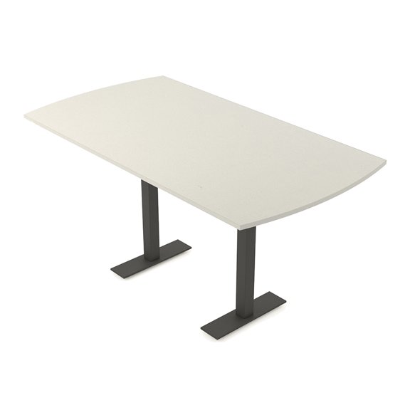 Arc Rectangle Bistro Height Meeting Table T-Shaped Metal Base 46x84 Bar Table