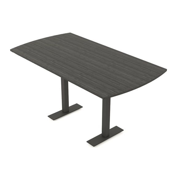 Arc Rectangle Bistro Height Meeting Table T-Shaped Metal Base 46x84 Bar Table